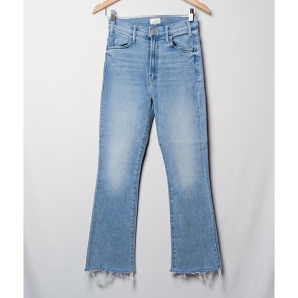 MOTHER The Hustler Fray Jeans Cutting Class Flare Wide Leg Raw Hem Ankle 25 - Picture 8 of 14